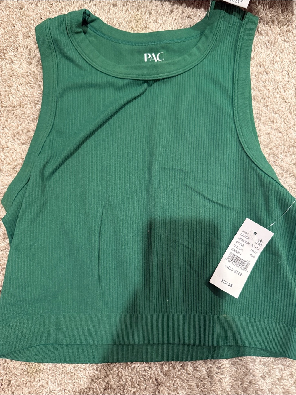 PacSun Forest Green Ribbed Crop Tank
